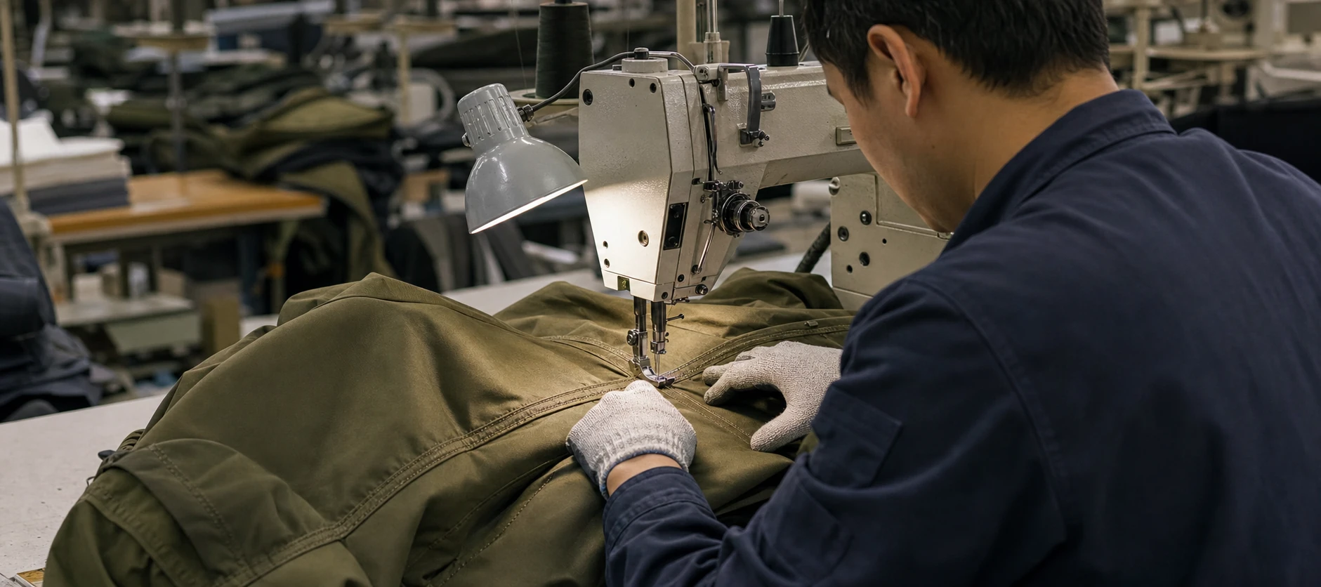 Workmanship inspection at an industrial sewing station
