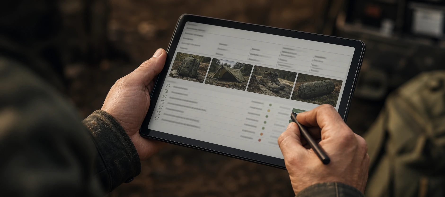 Inspection report being reviewed on a tablet